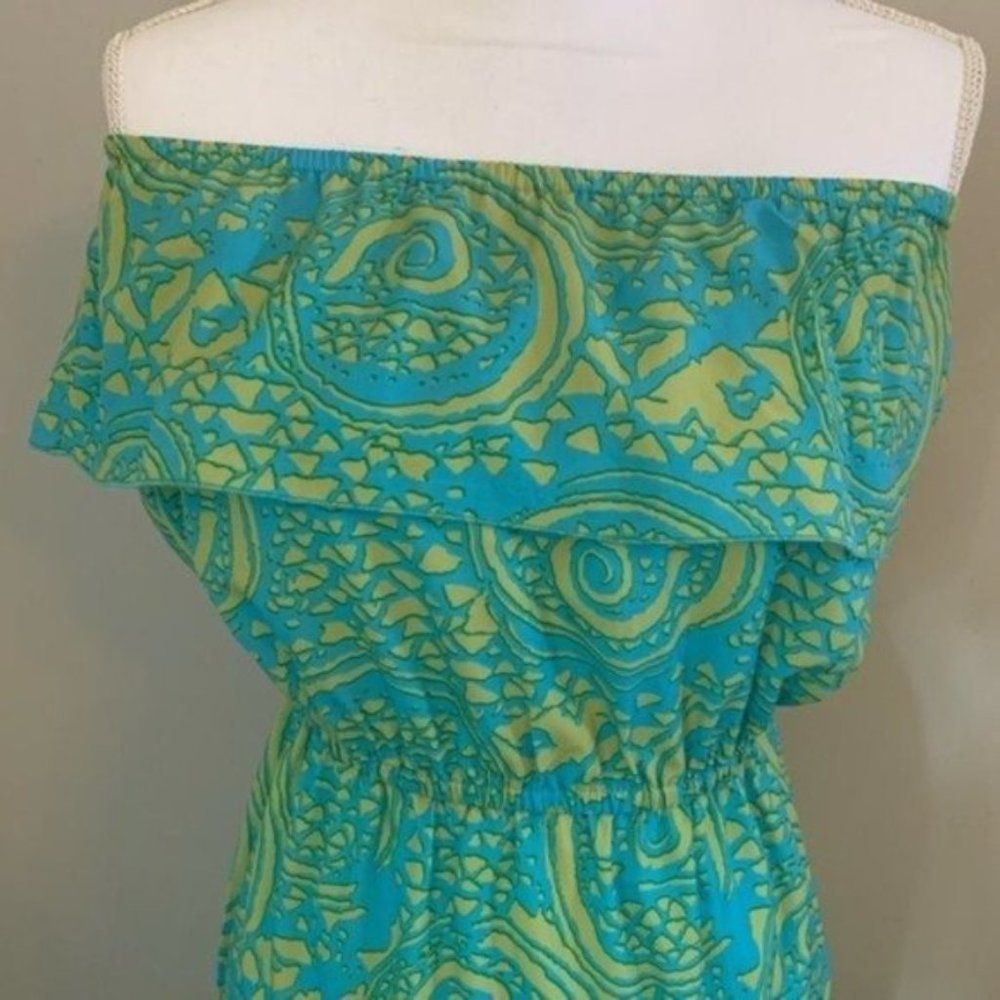 Chelsea and Gunn Aqua and Lime Maxi Dress - Picture 3 of 6